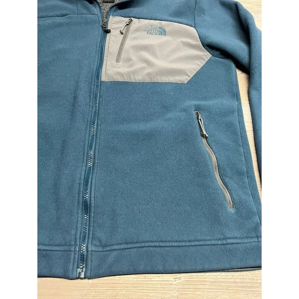 The North Face Men's Fleece Full Zip Jacket Blue Size L Synthetic Sherpa Lined